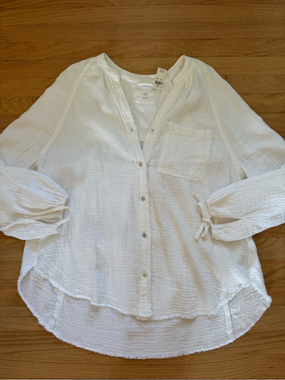 NEW Aerie XS Oversized White Gauze Cotton V Neck Tunic Cover Up